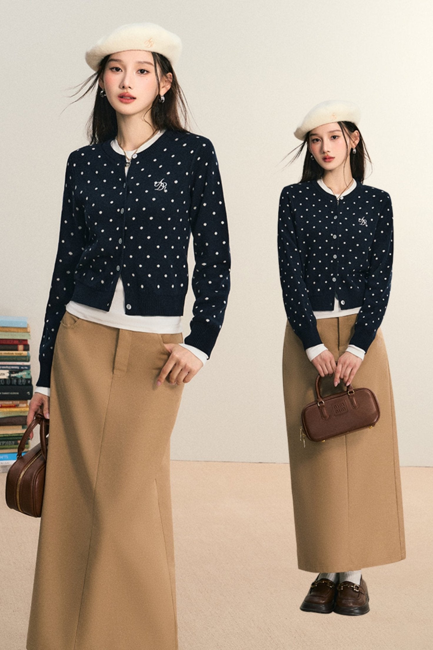 Charming Polka Dot Cropped Cardigan