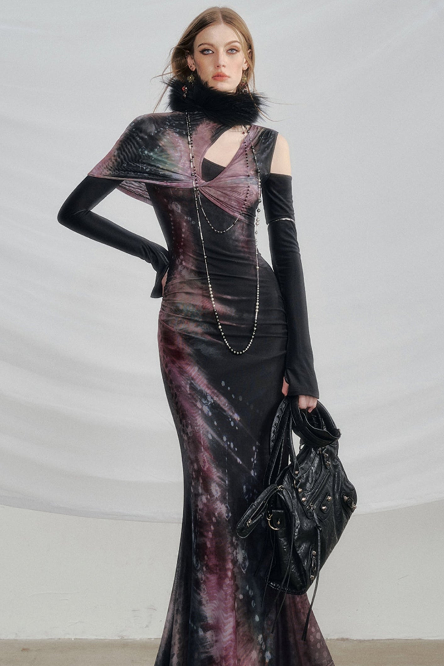 Dark Galaxy Velvet Mermaid Dress