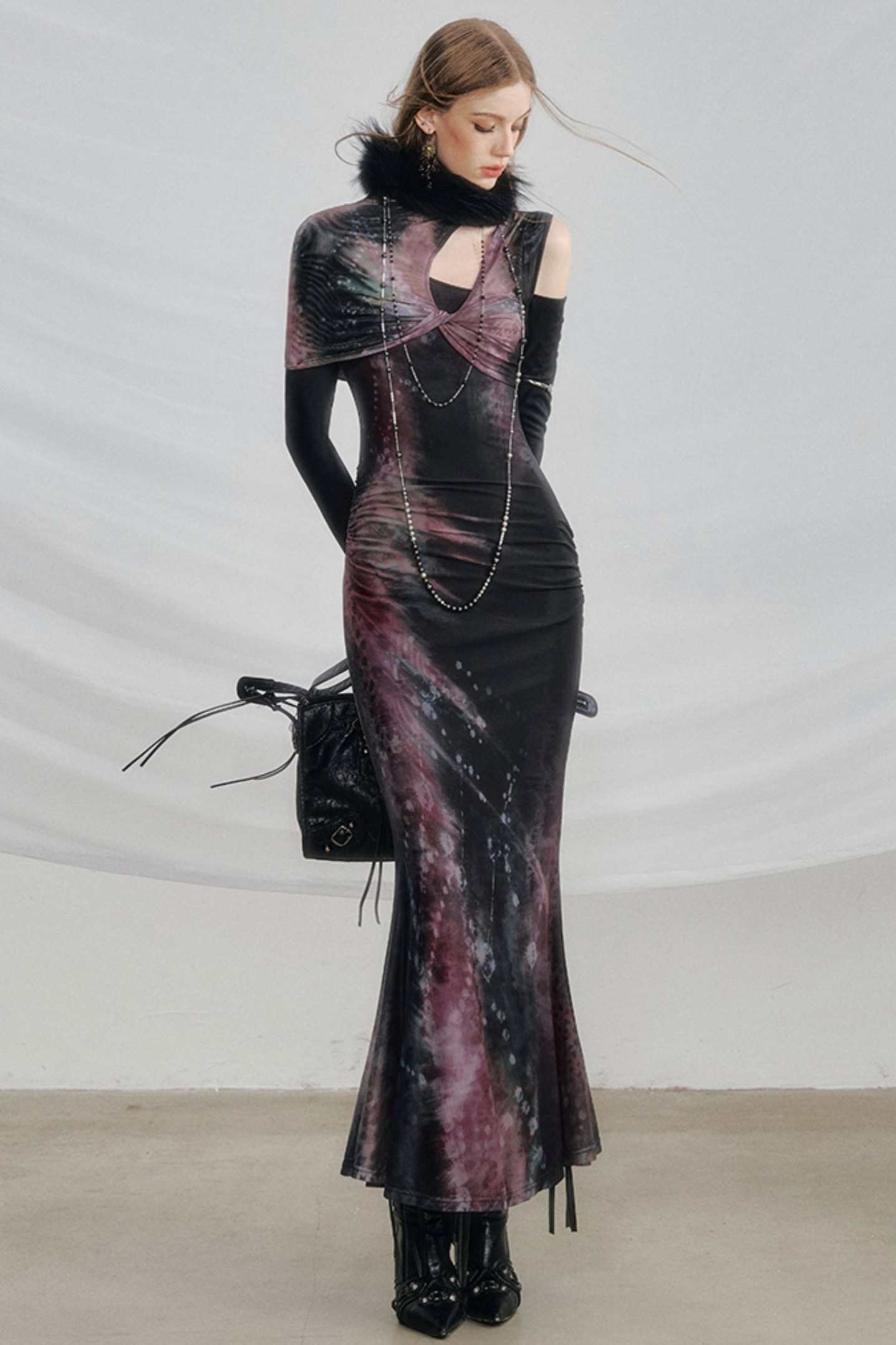 Dark Galaxy Velvet Mermaid Dress