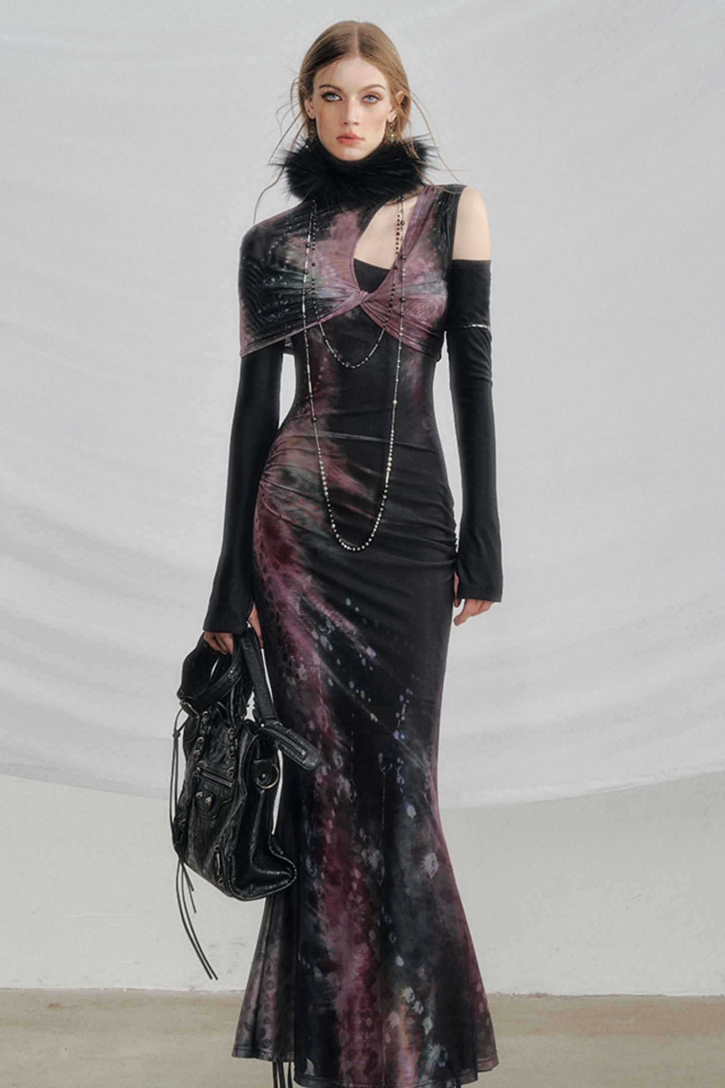 Dark Galaxy Velvet Mermaid Dress