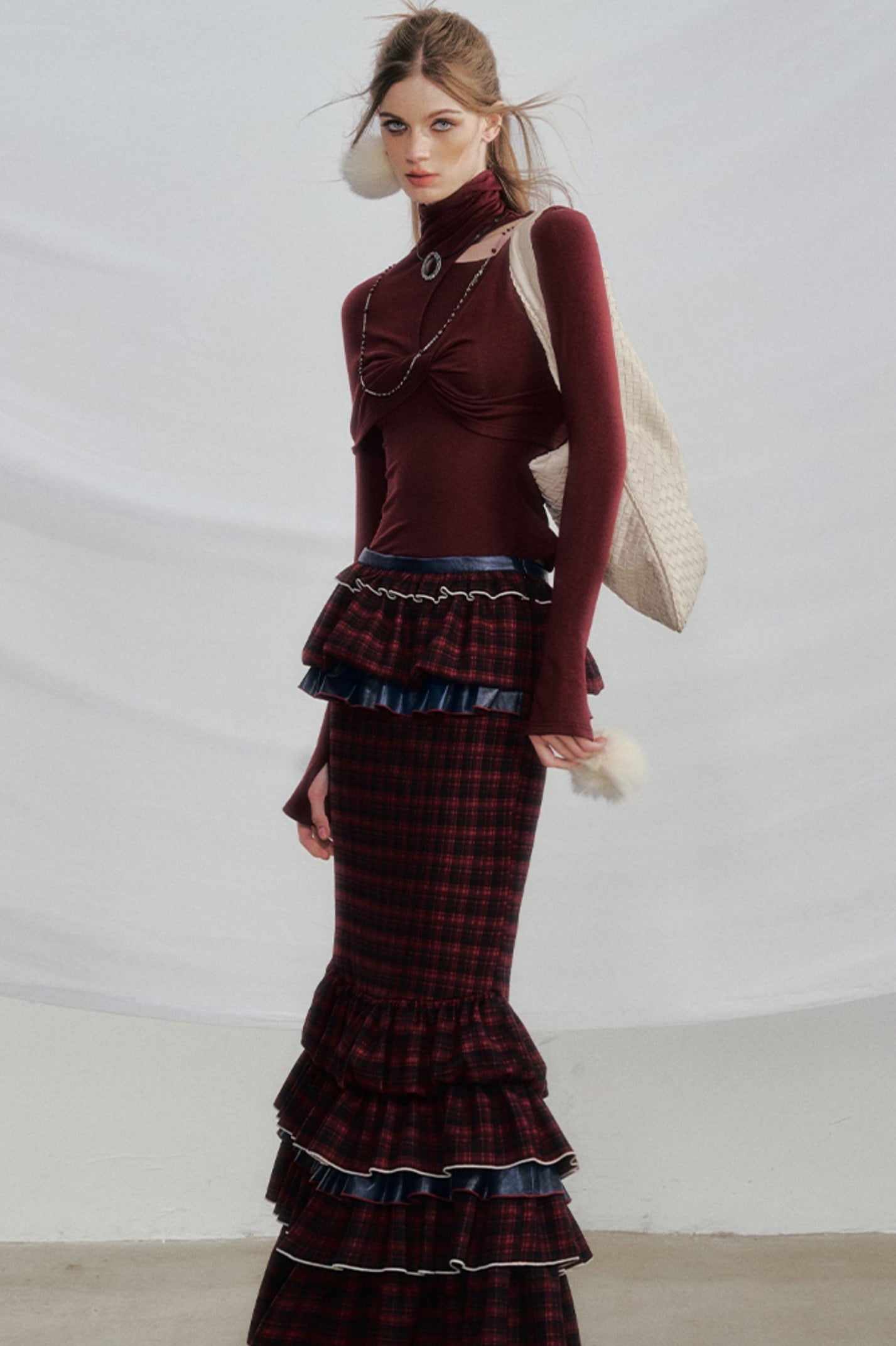 Plaid Ruffled Victorian Gothic Skirt