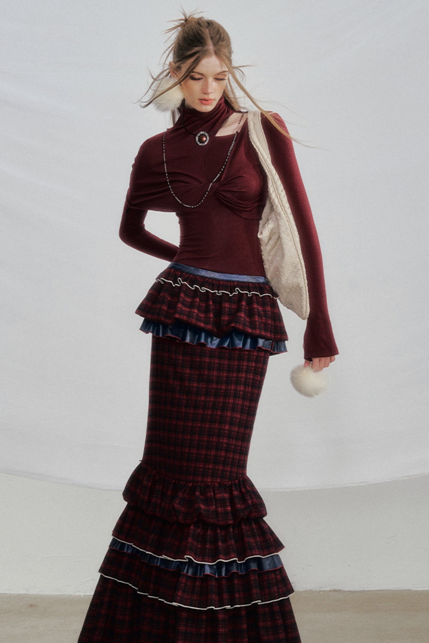 Plaid Ruffled Victorian Gothic Skirt