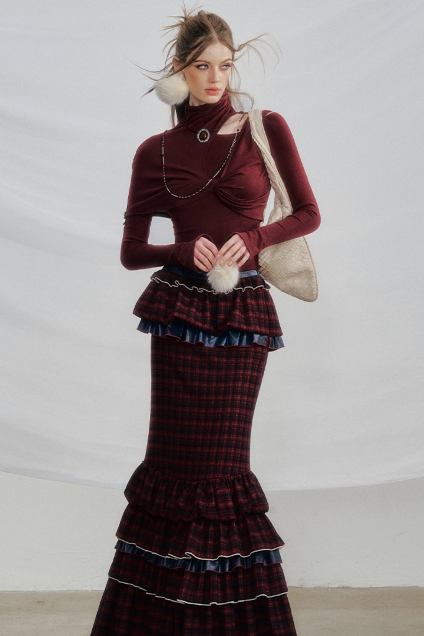 Plaid Ruffled Victorian Gothic Skirt