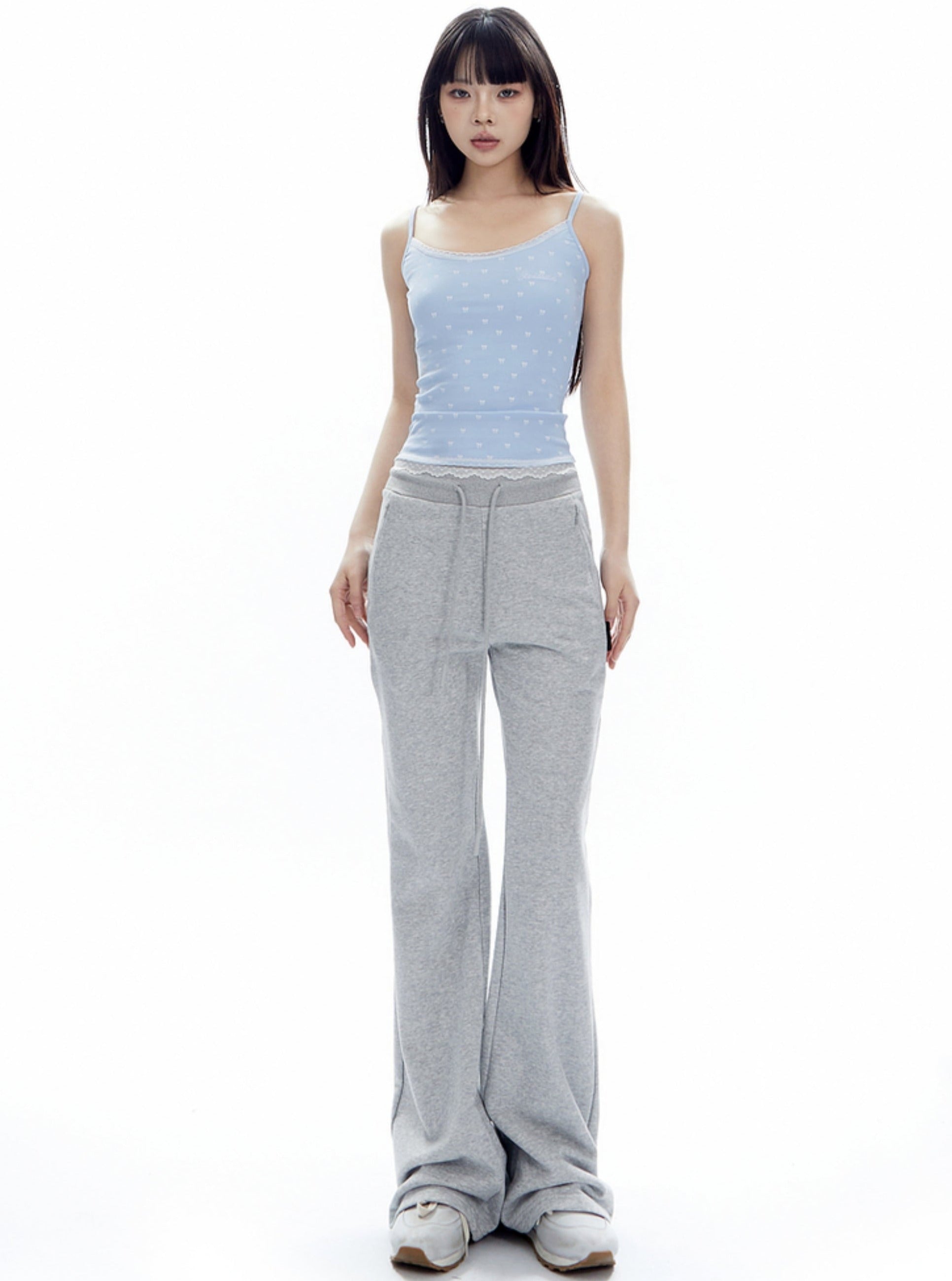 Wide-Leg Drawstring Sweatpants