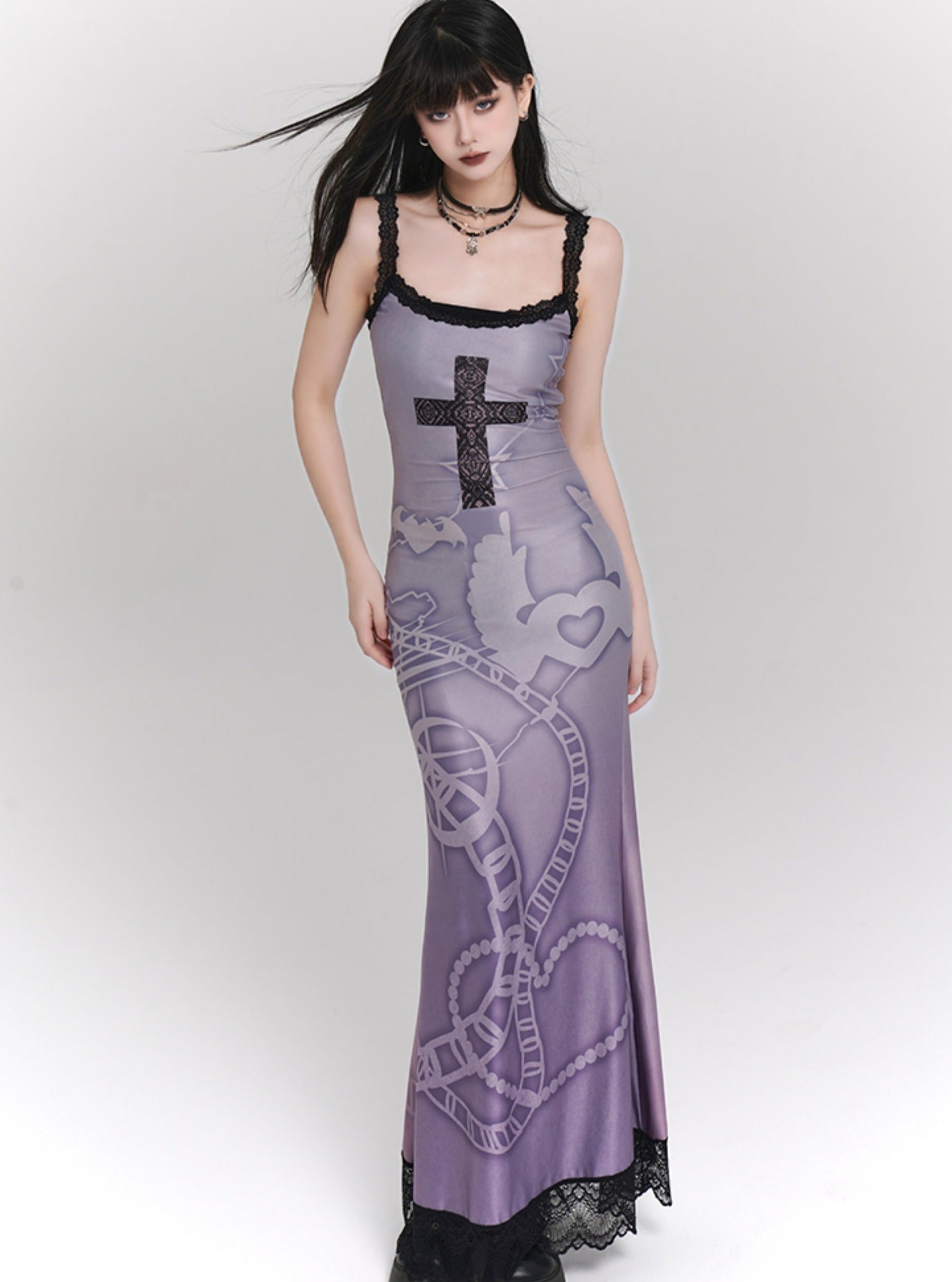 Purple Cinched Waist Slip Dress - chiclara