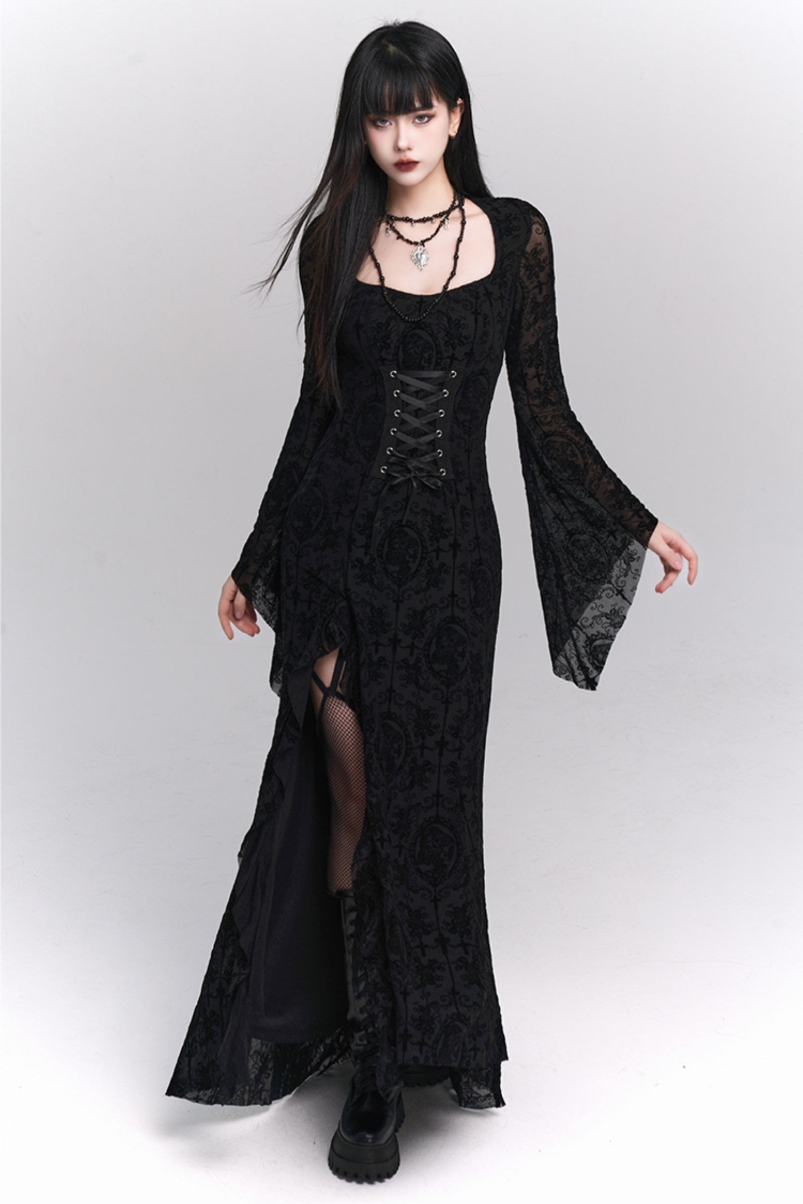 Dark Lace Corset Dress