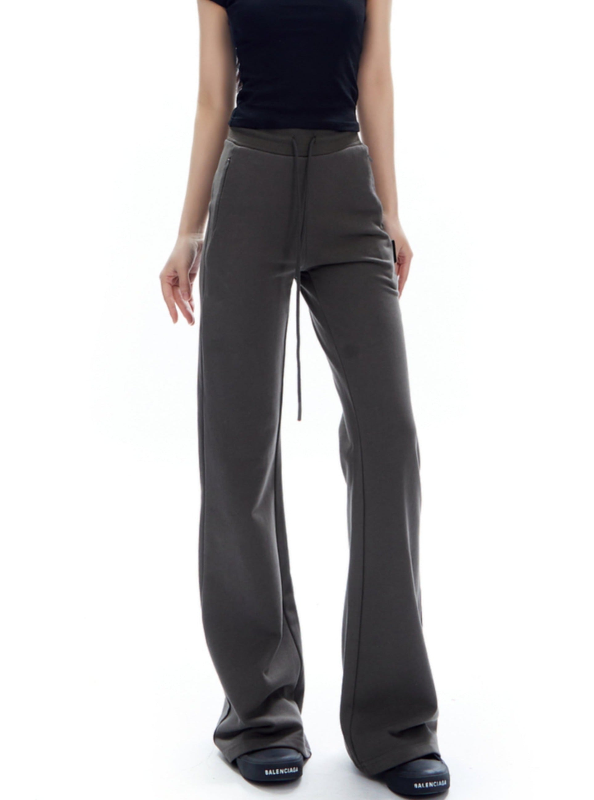 Wide-Leg Drawstring Sweatpants