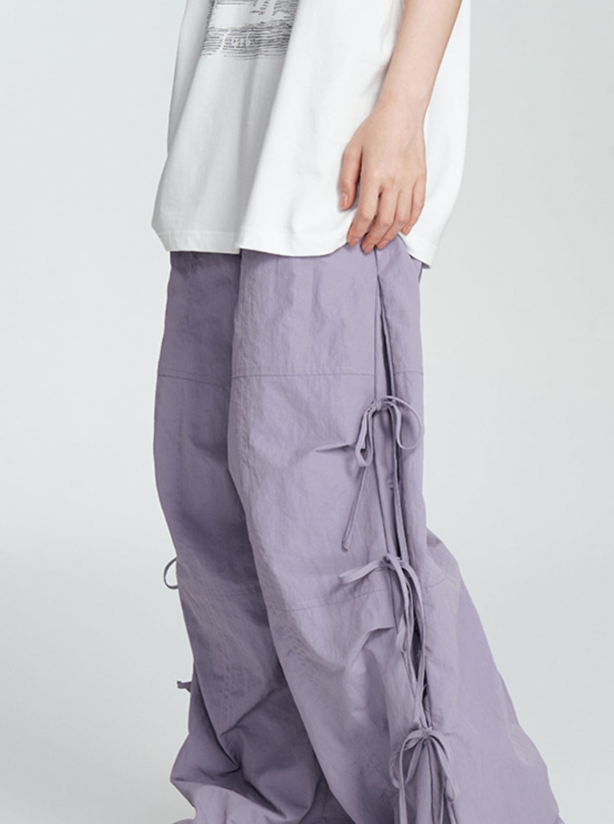 Side Bow Detail Pants - chiclara