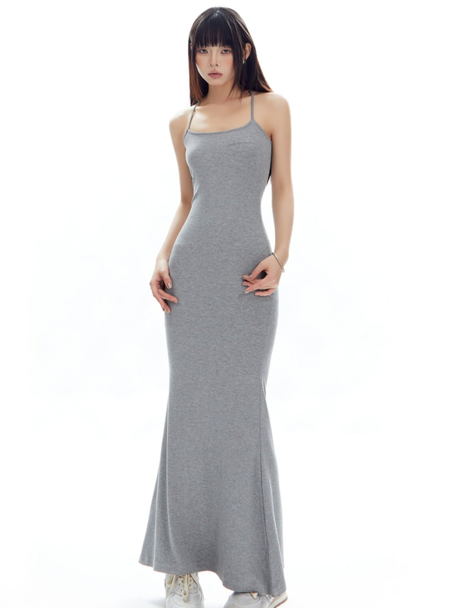 Fitted Spaghetti Strap Maxi Dress