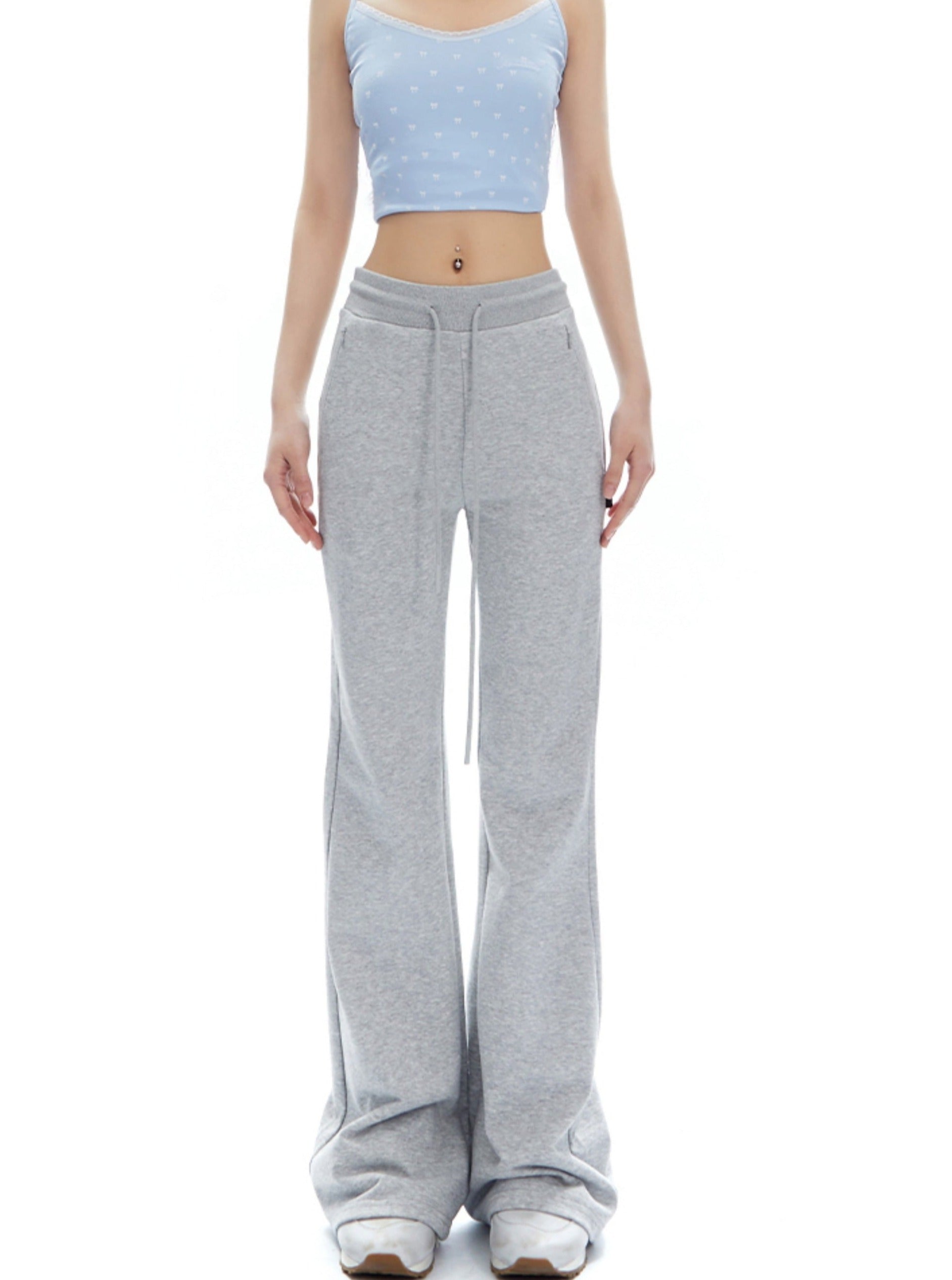 Wide-Leg Drawstring Sweatpants