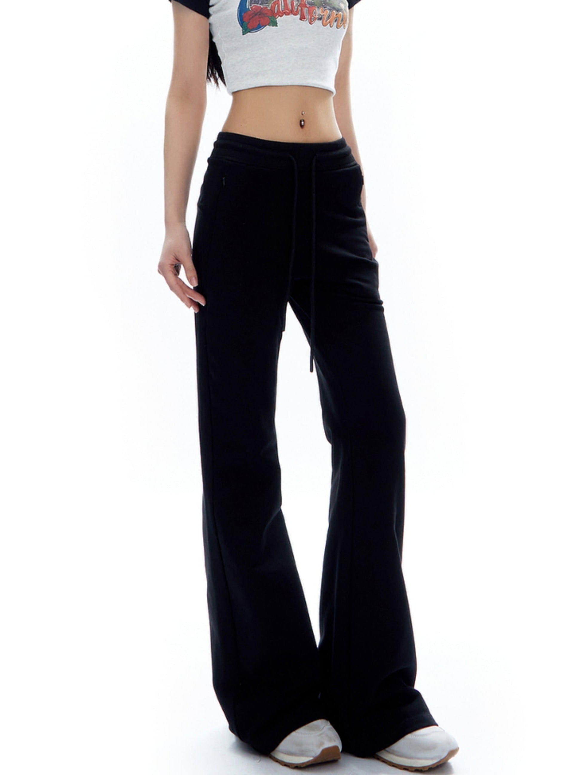 Wide-Leg Drawstring Sweatpants