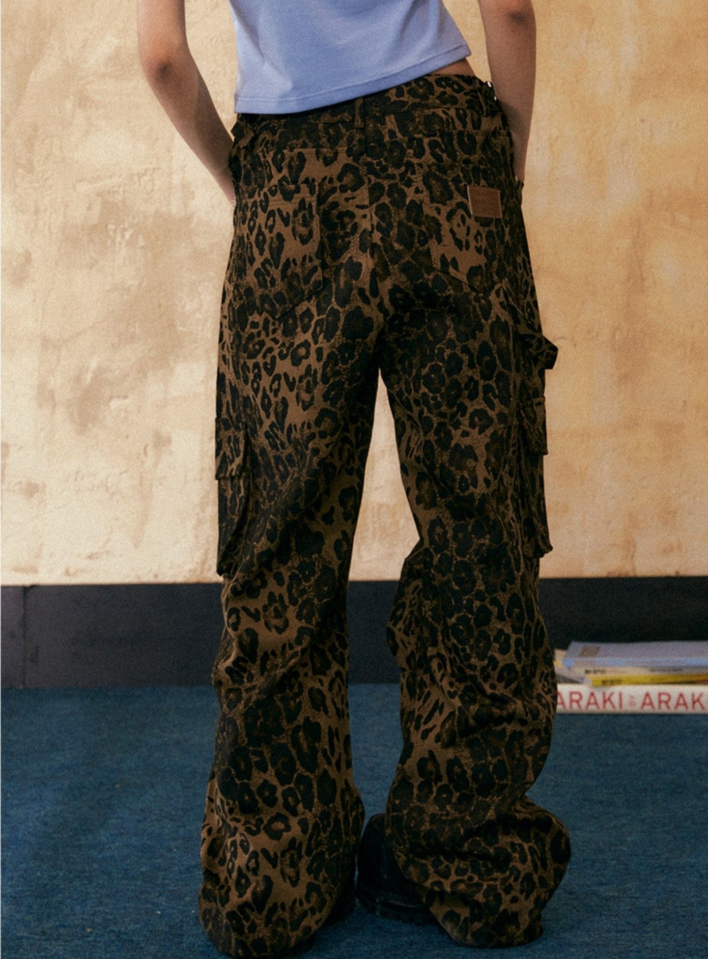 American Retro Leopard Print Casual Pants - chiclara