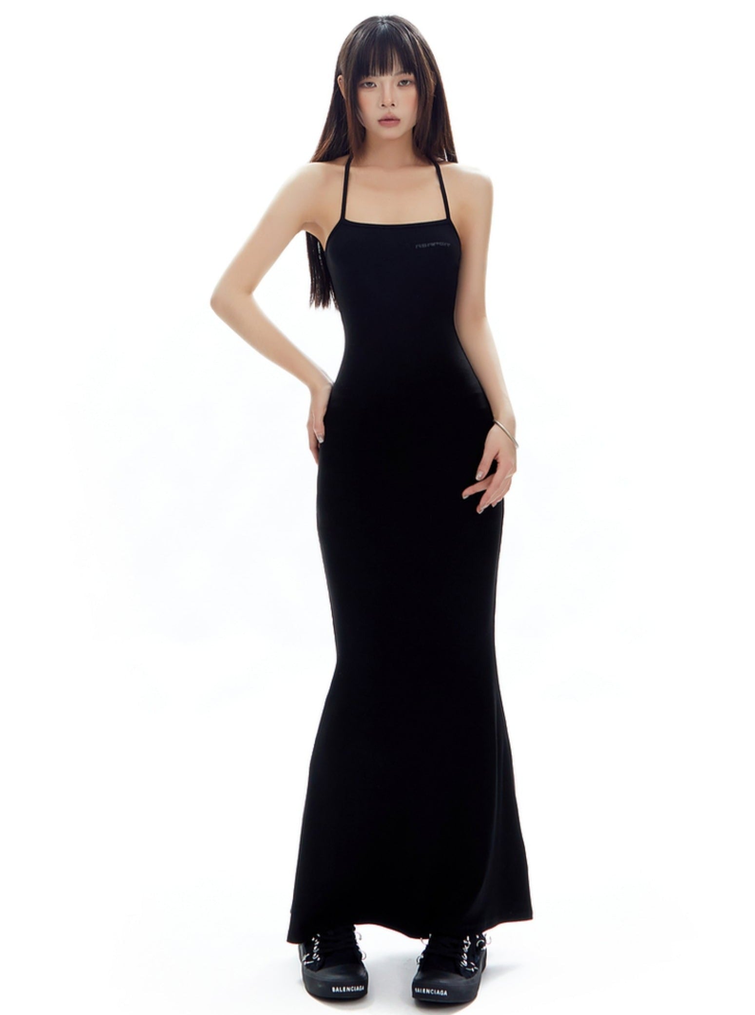 Fitted Spaghetti Strap Maxi Dress