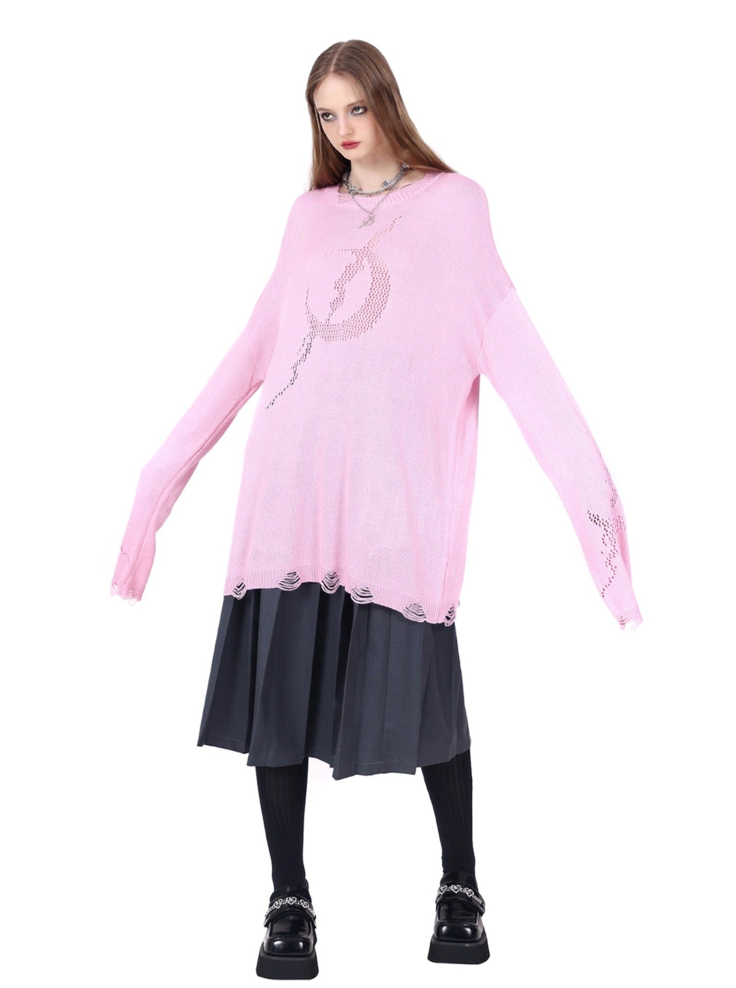 PINKSPINK Crescent Moon Long Sleeve Tshirt - Pastel Pink