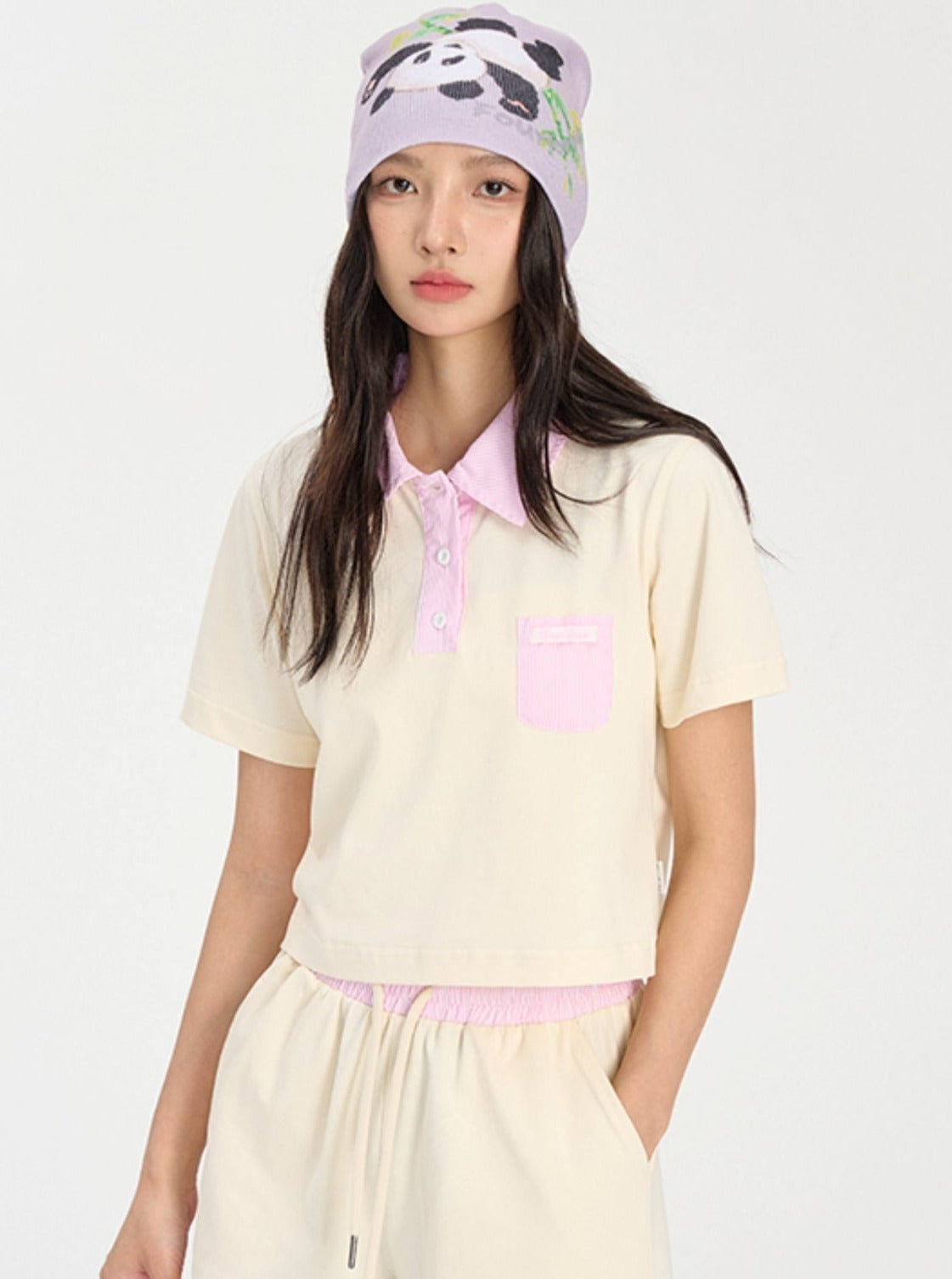 Polo Collar Short Top & Pants Set - chiclara