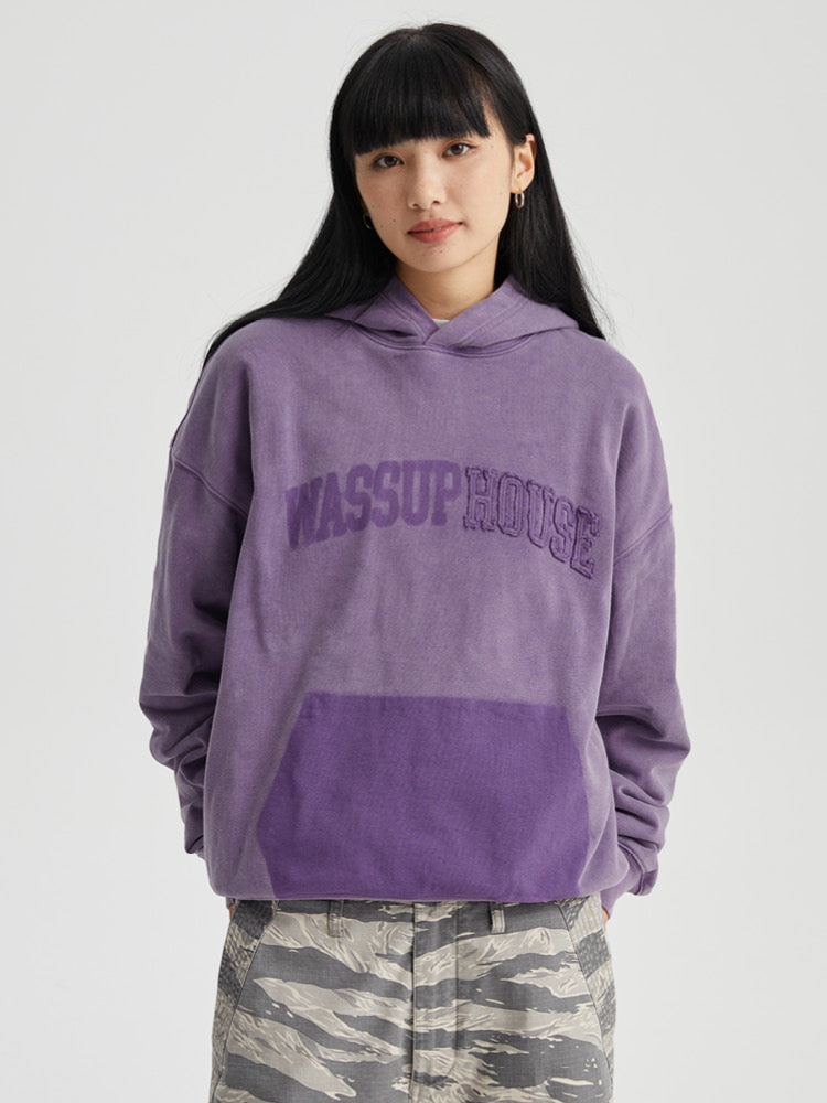 Vintage-Inspired Heavy Washing Destruction Patch Embroidery Hoodie - chiclara