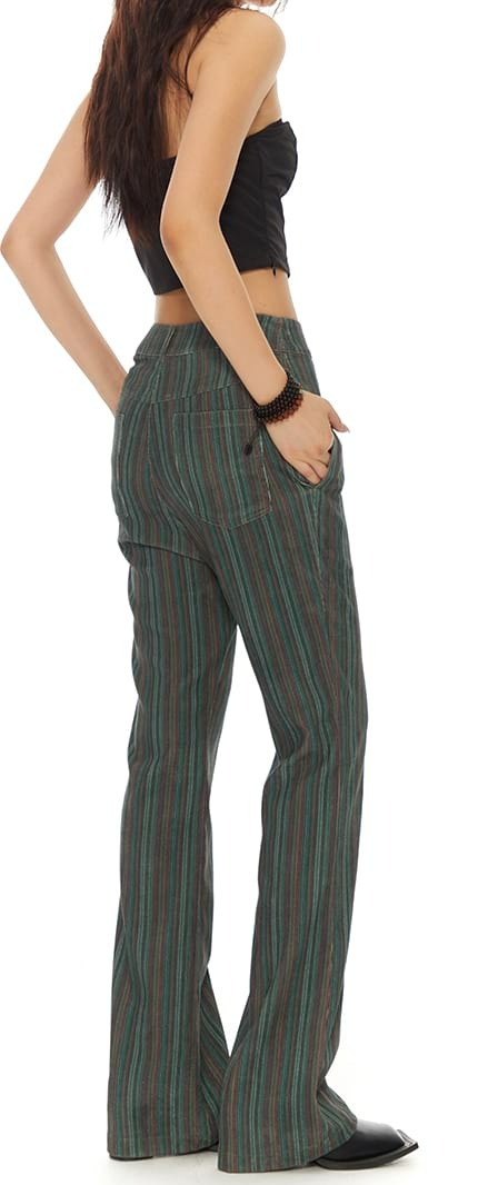 Striped Western Flare Pants