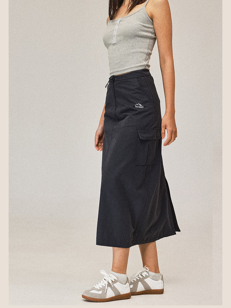 Drawstring High-Waist Skirt