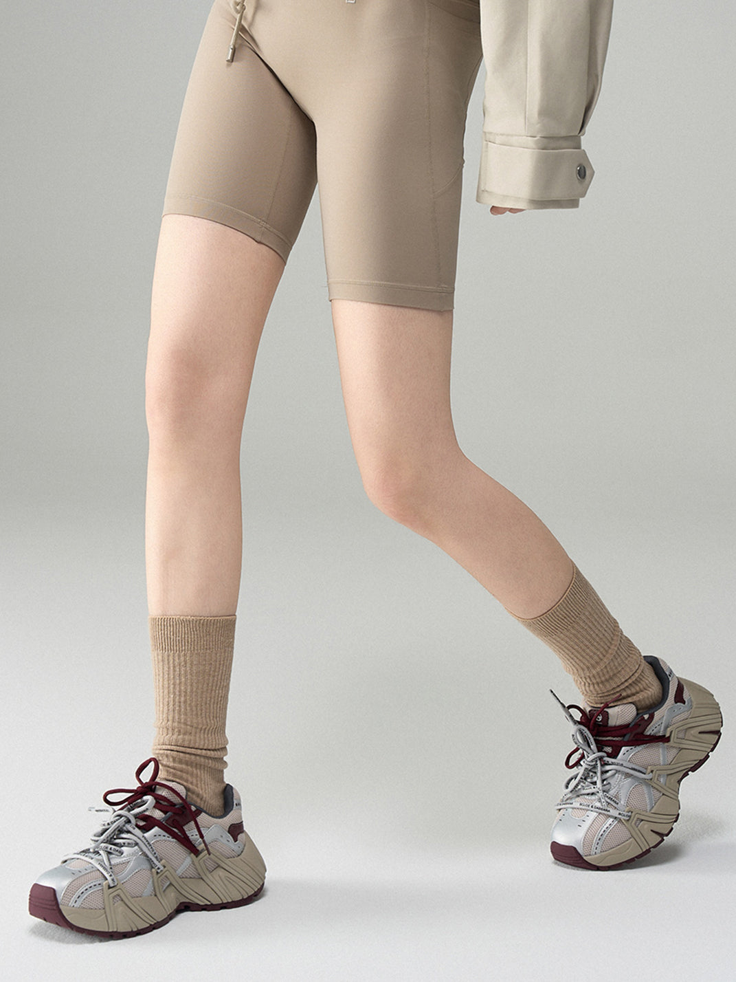 Beige Mesh Cage Runner Sneakers - View 2