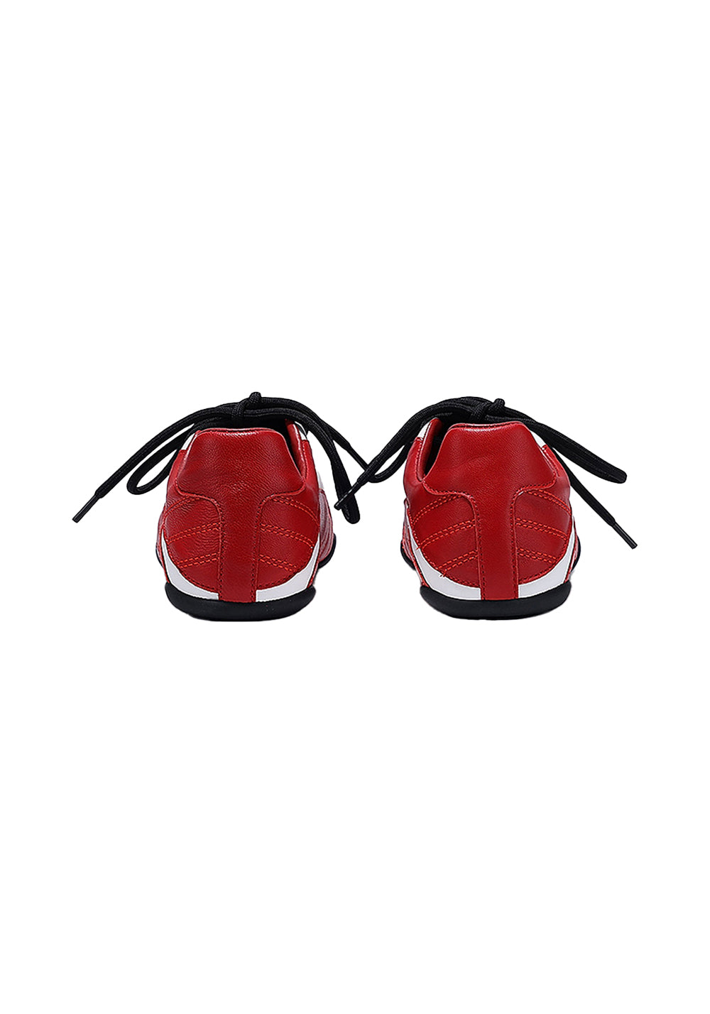 Red Quilted-Panel Flat-Sole Sneakers - View 9