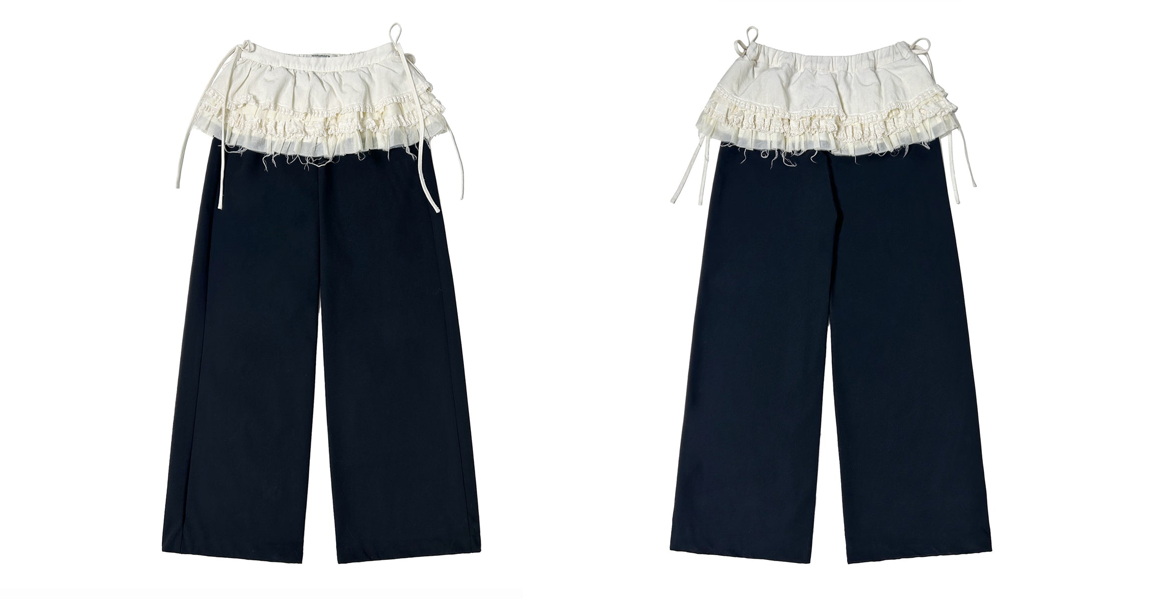 Adjustable Hem Lace Layered Cake Skirt Trousers - chiclara
