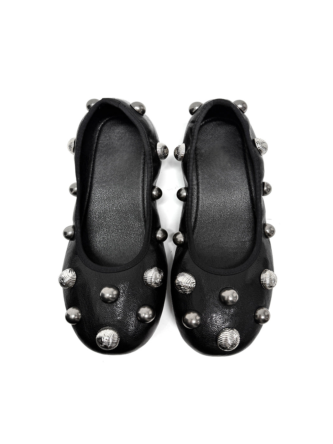 Black Crystal-Stud Ballet Flats - View 9