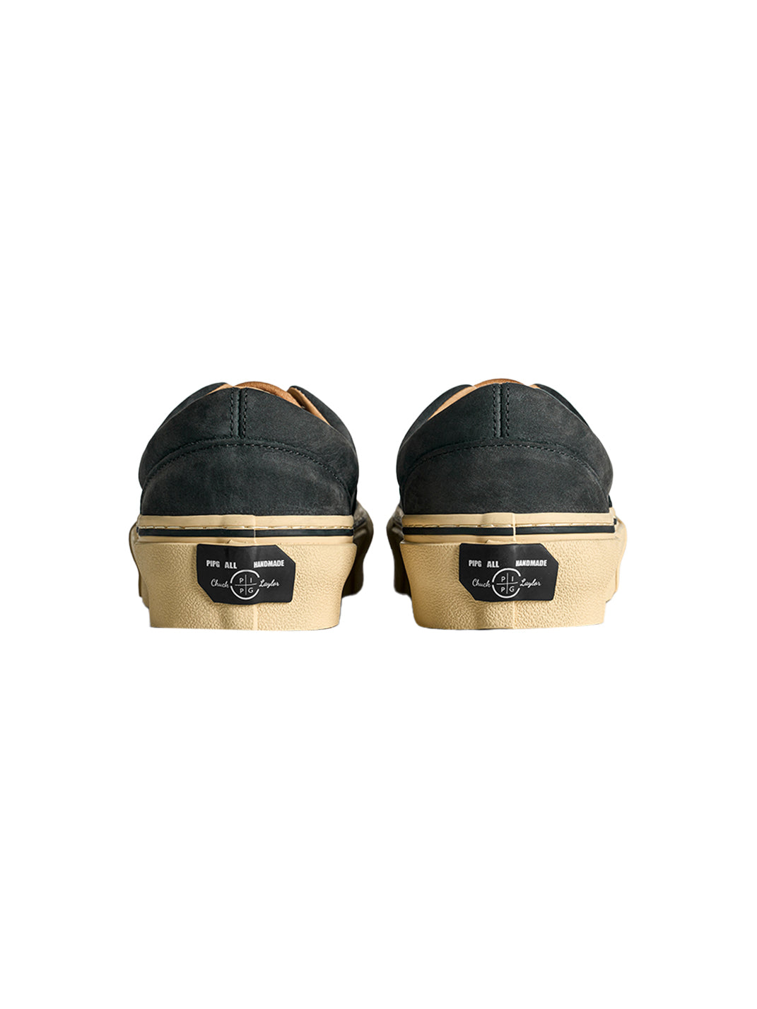 Black Distressed Leather Canvas Low-Top Sneakers - View 11