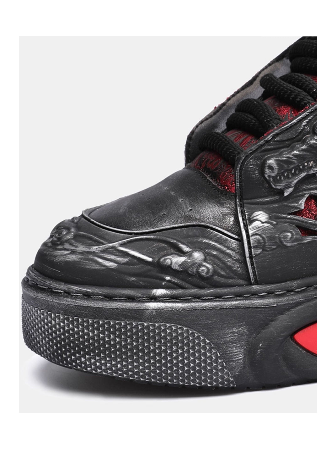 Black Dragon Relief Chunky Platform Sneakers - View 11