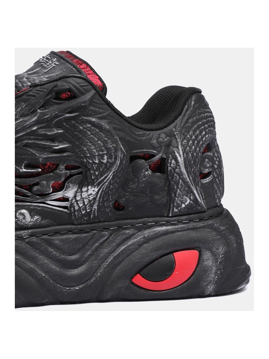 Black Dragon Relief Chunky Platform Sneakers - View 12