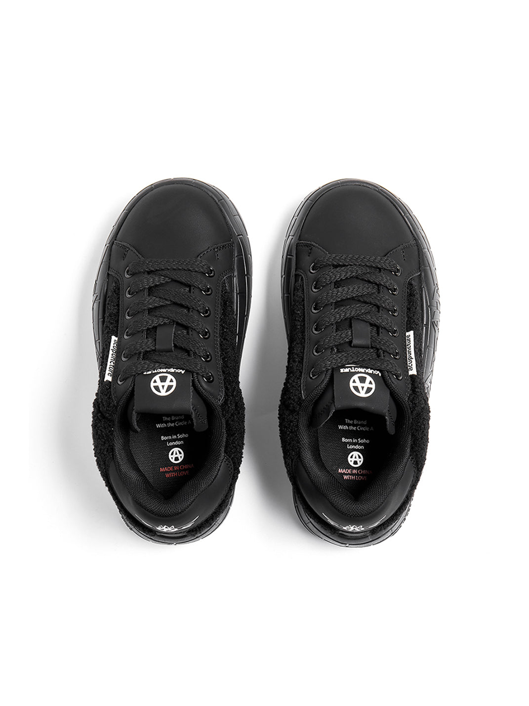 Black Fleece-Panel Platform Sneakers - View 9