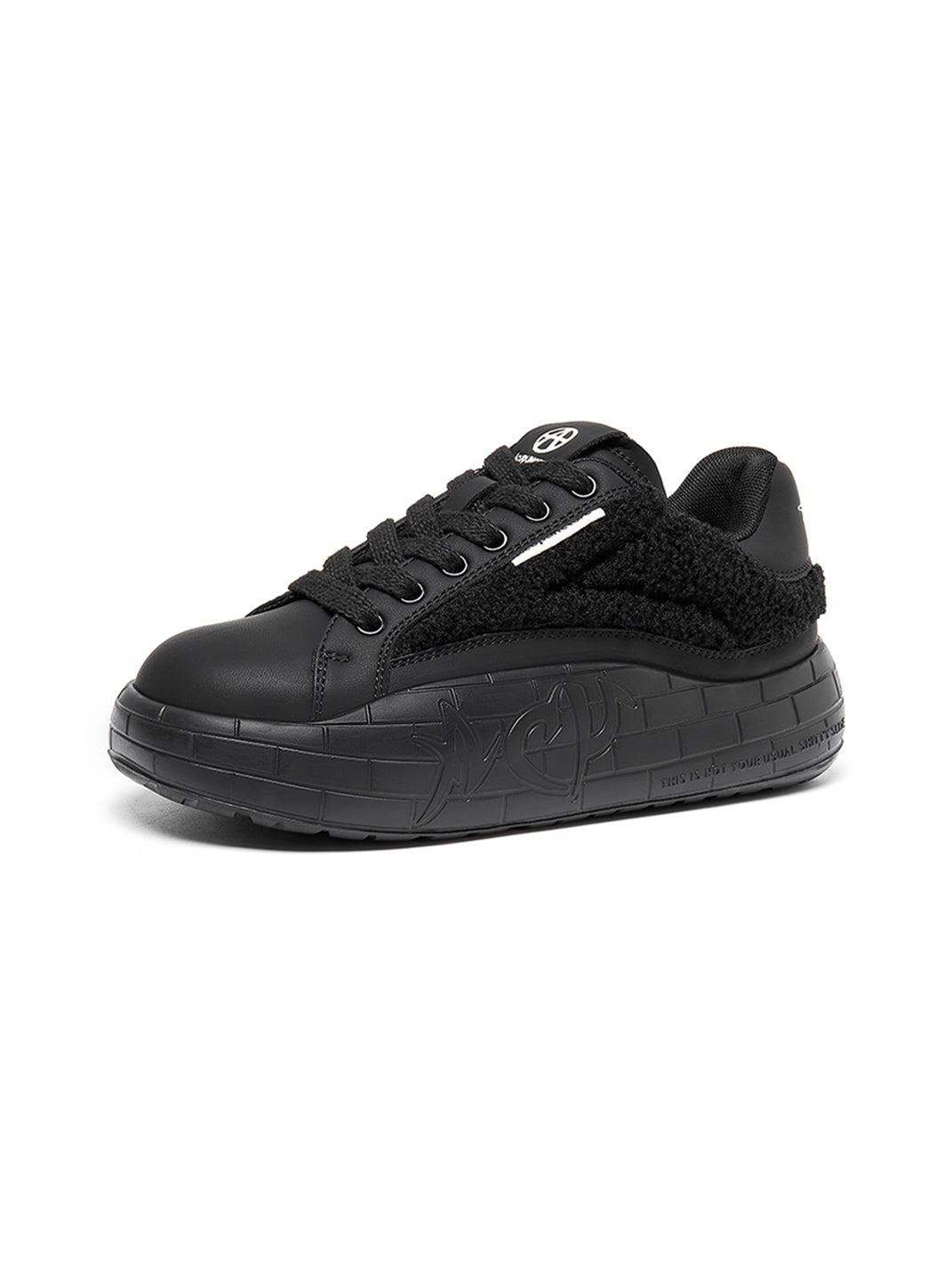 Black Fleece-Panel Platform Sneakers - View 11