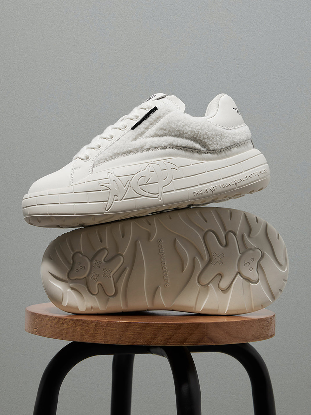 Black Fleece-Panel Platform Sneakers - View 22