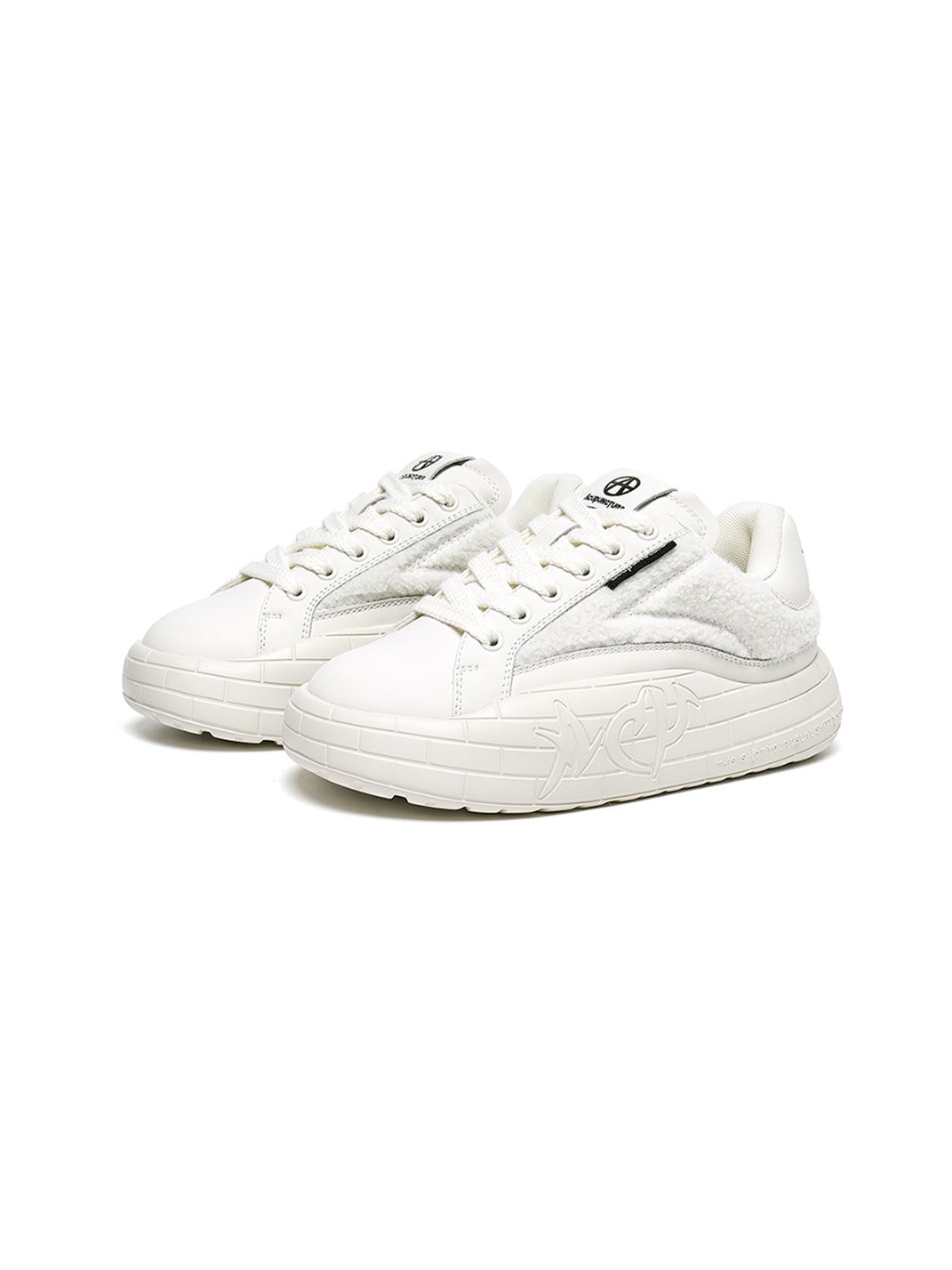 Black Fleece-Panel Platform Sneakers - View 23