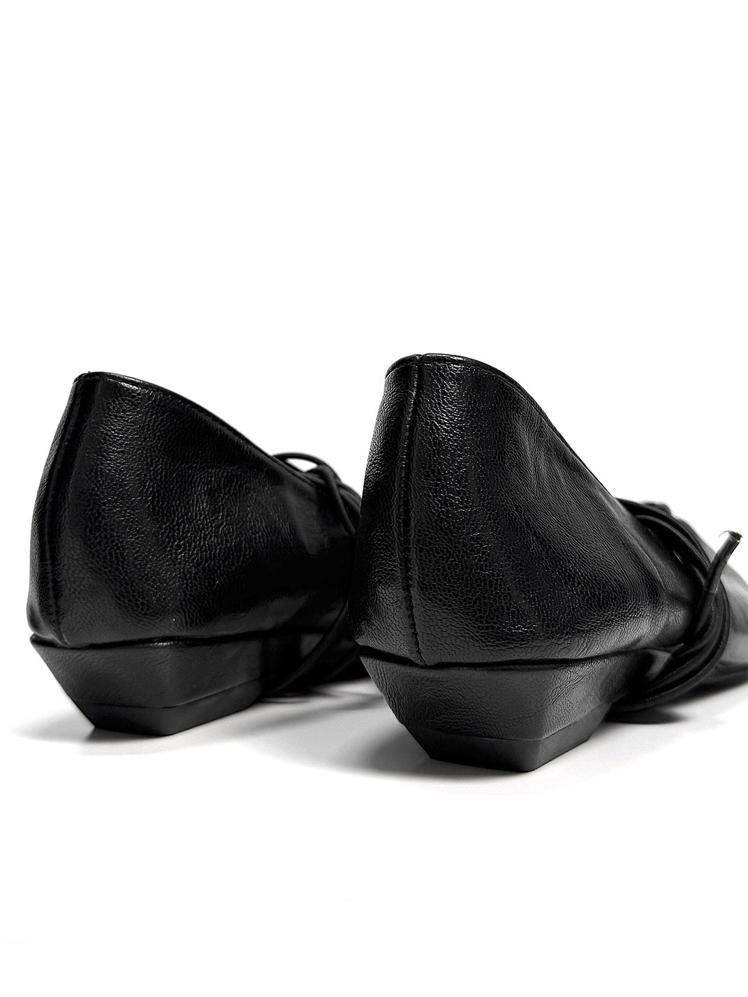 Black Lace-Up Mary Jane Ballet Flats - View 9