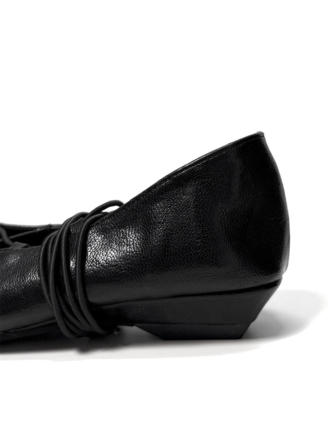 Black Lace-Up Mary Jane Ballet Flats - View 11