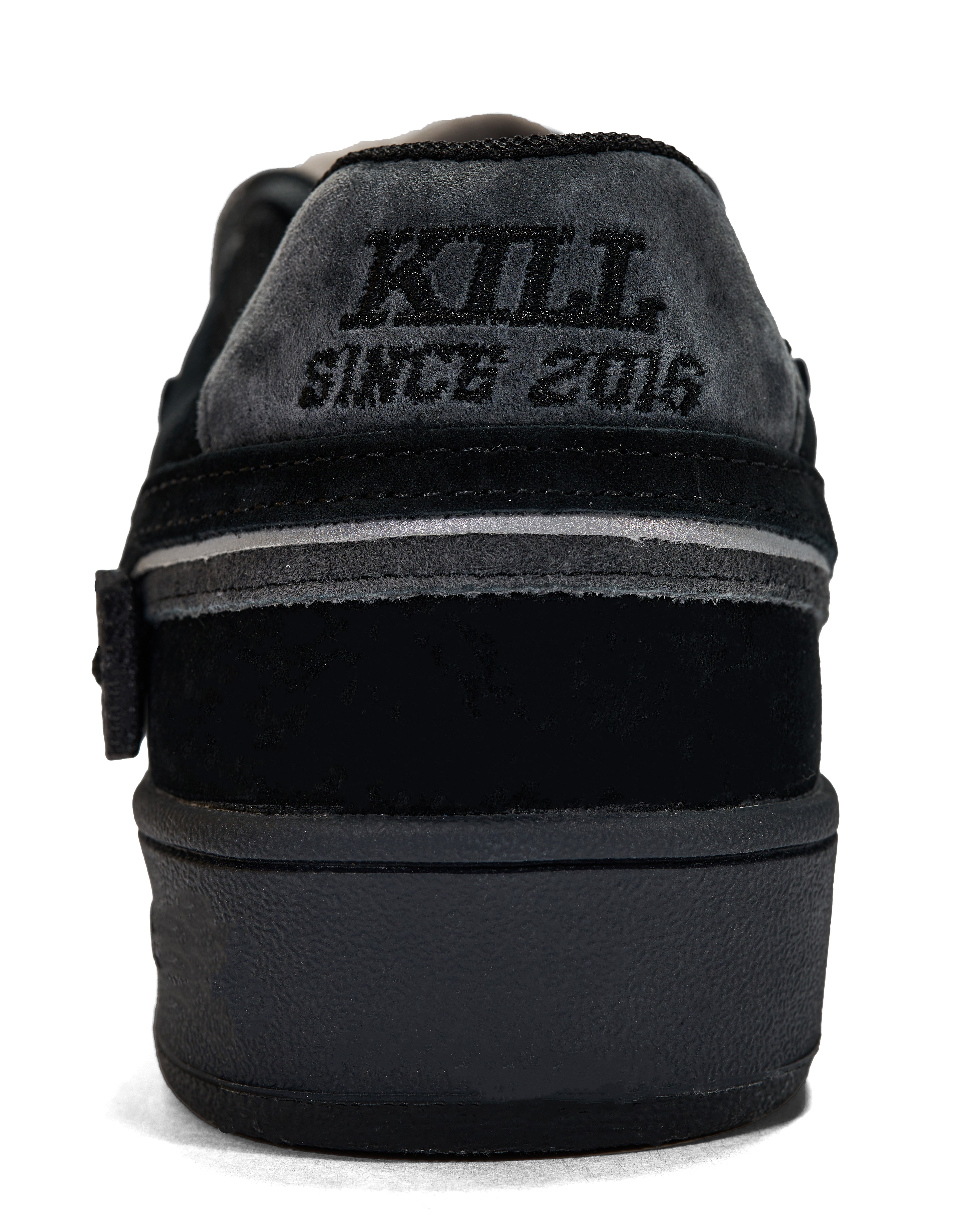 Black Reflective Retro Trainer Sneakers - View 8
