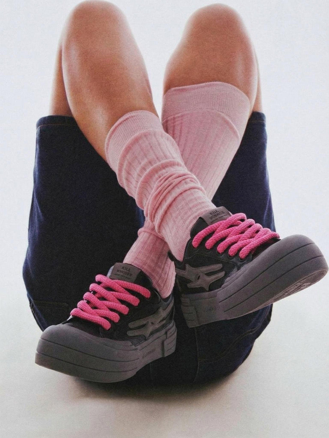 Black Samurai Smile Platform Sneakers - View 3
