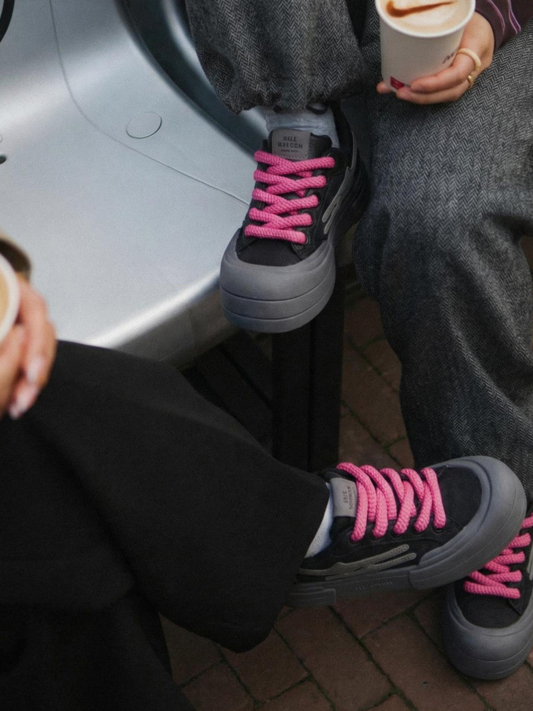 Black Samurai Smile Platform Sneakers - View 5