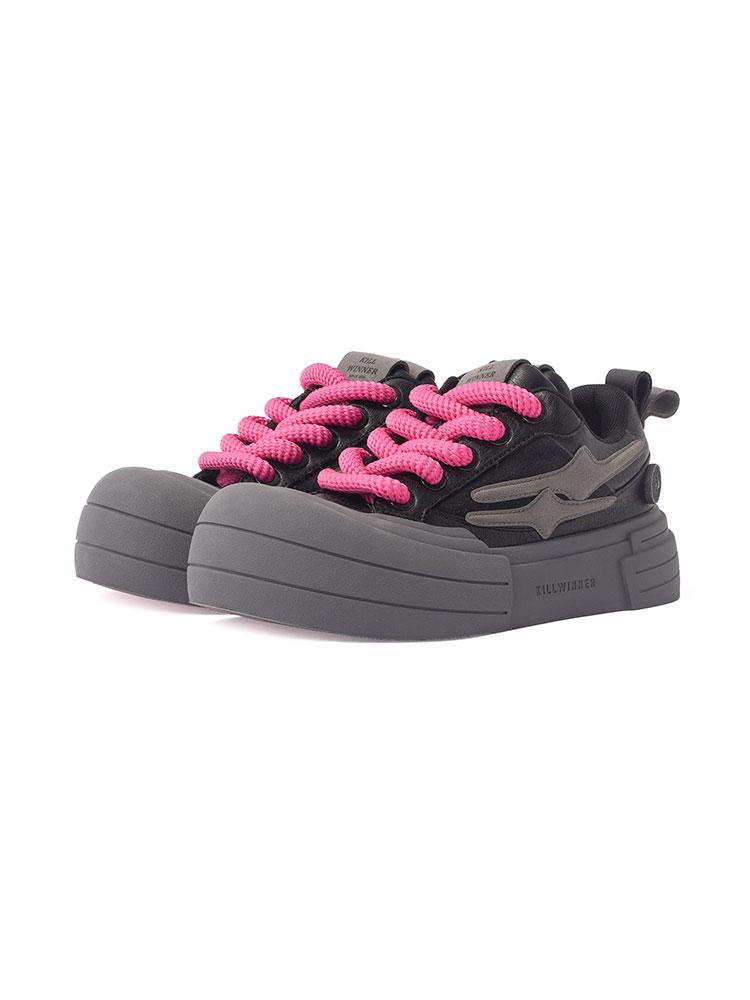 Black Samurai Smile Platform Sneakers - View 6