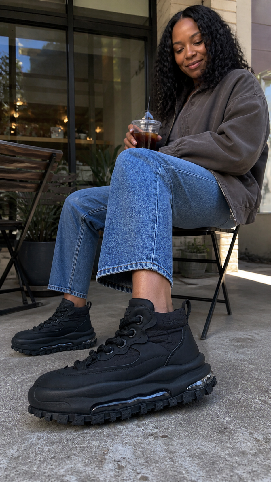 Black Trail Platform Outdoor Sneakers natural UGC showcase 2