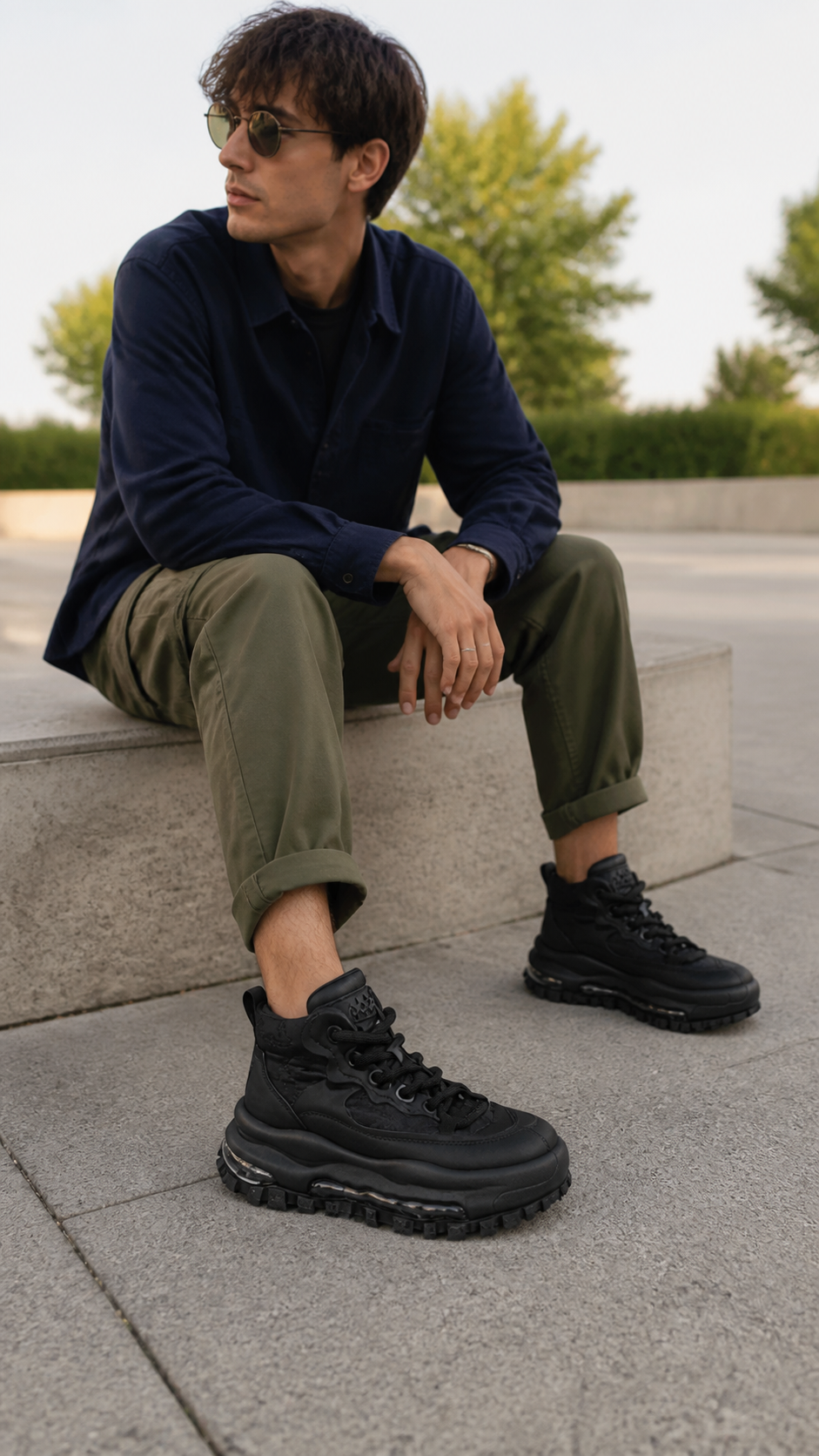 Black Trail Platform Outdoor Sneakers natural UGC showcase 4