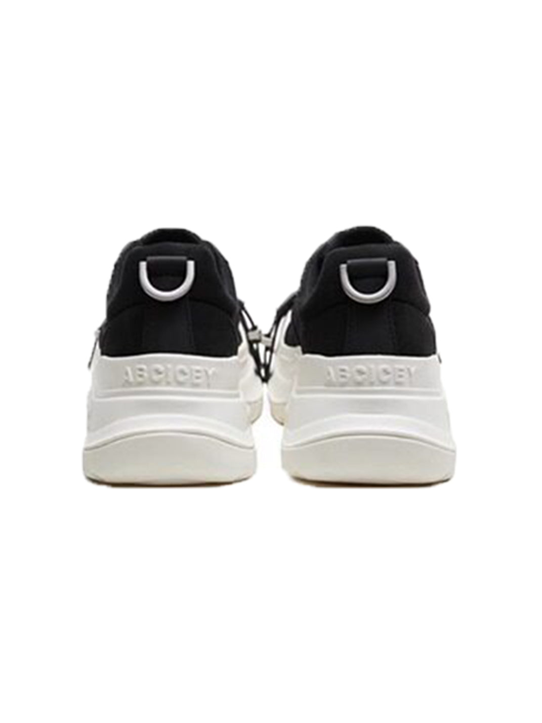 Black White Buckle Platform Canvas Sneakers - View 9