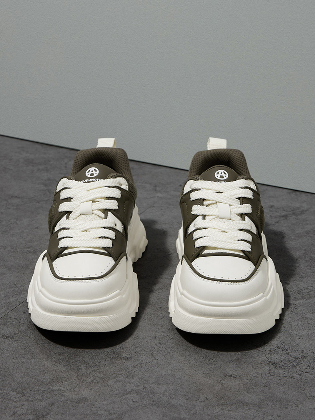 Black White Cutout Platform Sneakers - View 26