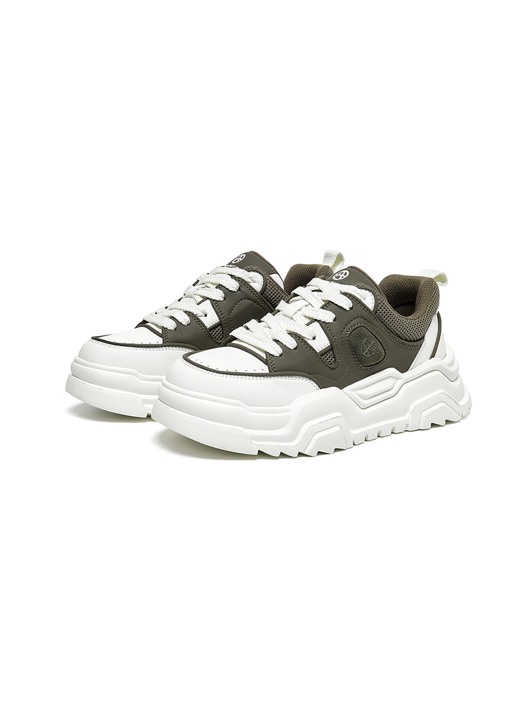 Black White Cutout Platform Sneakers - View 28
