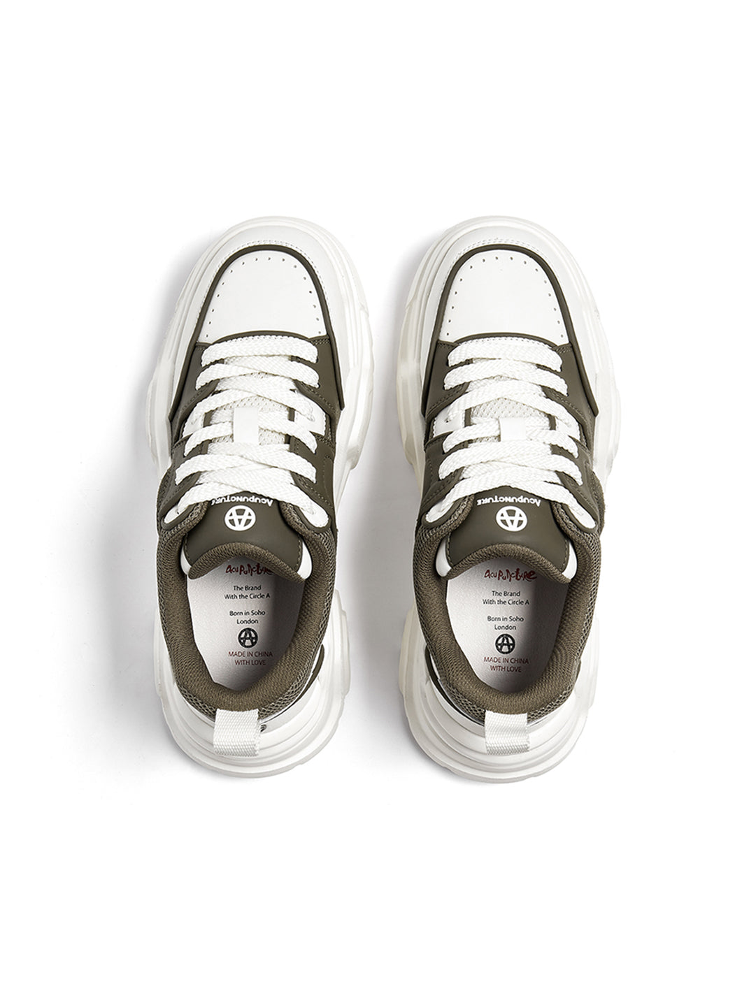 Black White Cutout Platform Sneakers - View 29