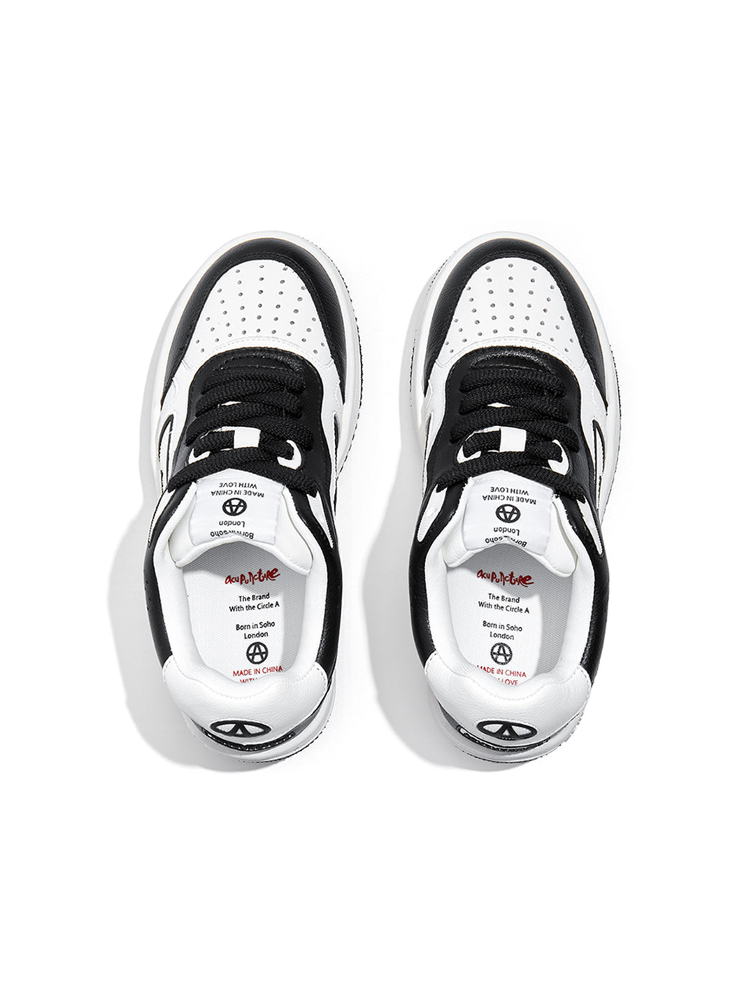 Black White Logo Skate Sneakers - View 5