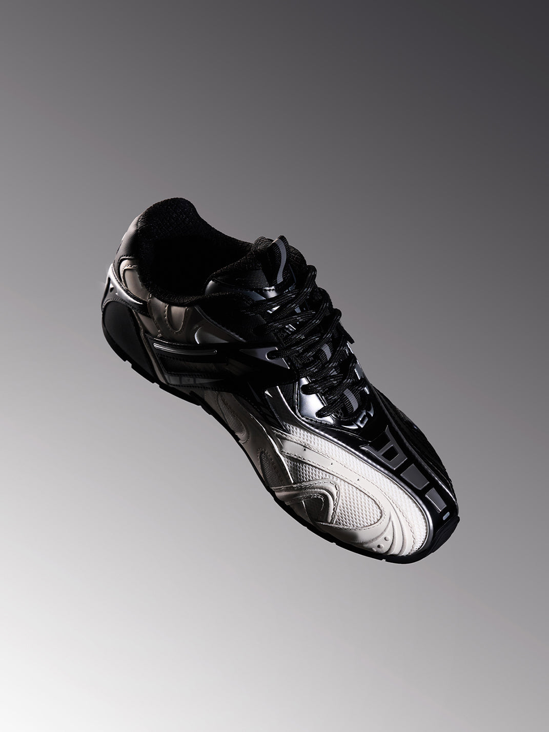 Black Yin-Yang Tech Runner Sneakers - View 6