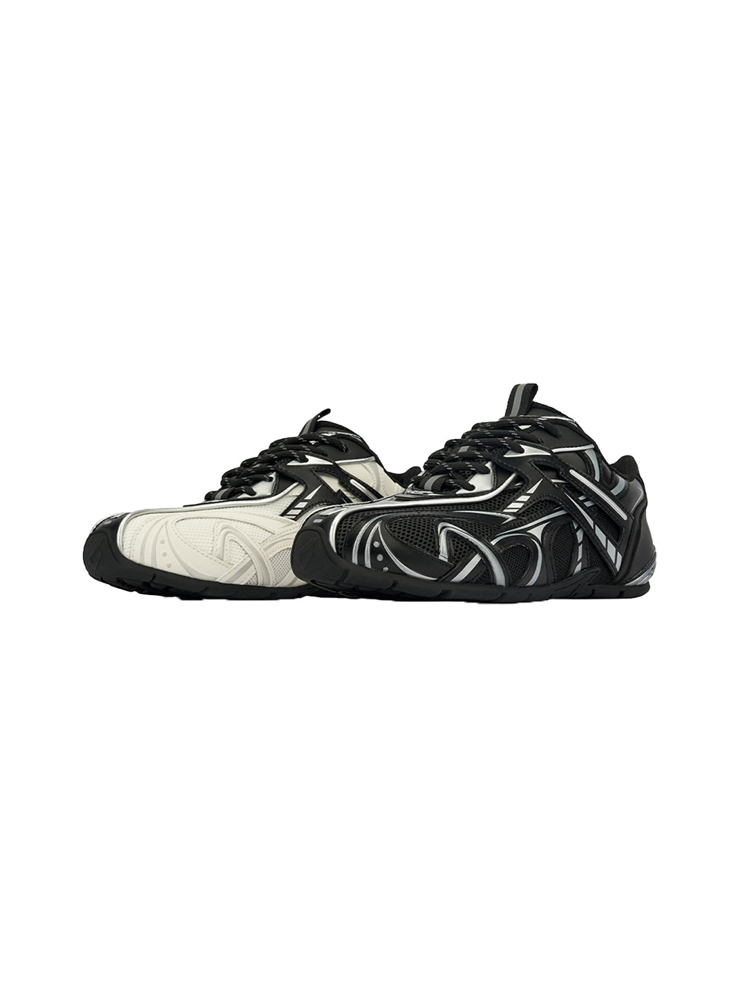 Black Yin-Yang Tech Runner Sneakers - View 8