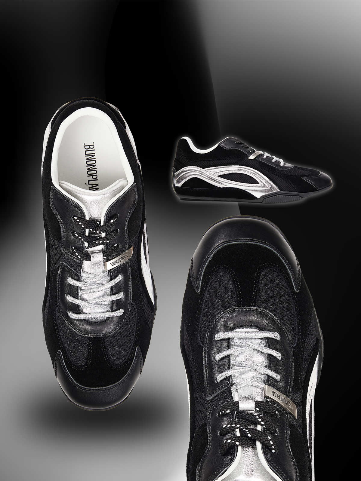 Contrast-Panel Low-Profile Racing Sneakers product view 4
