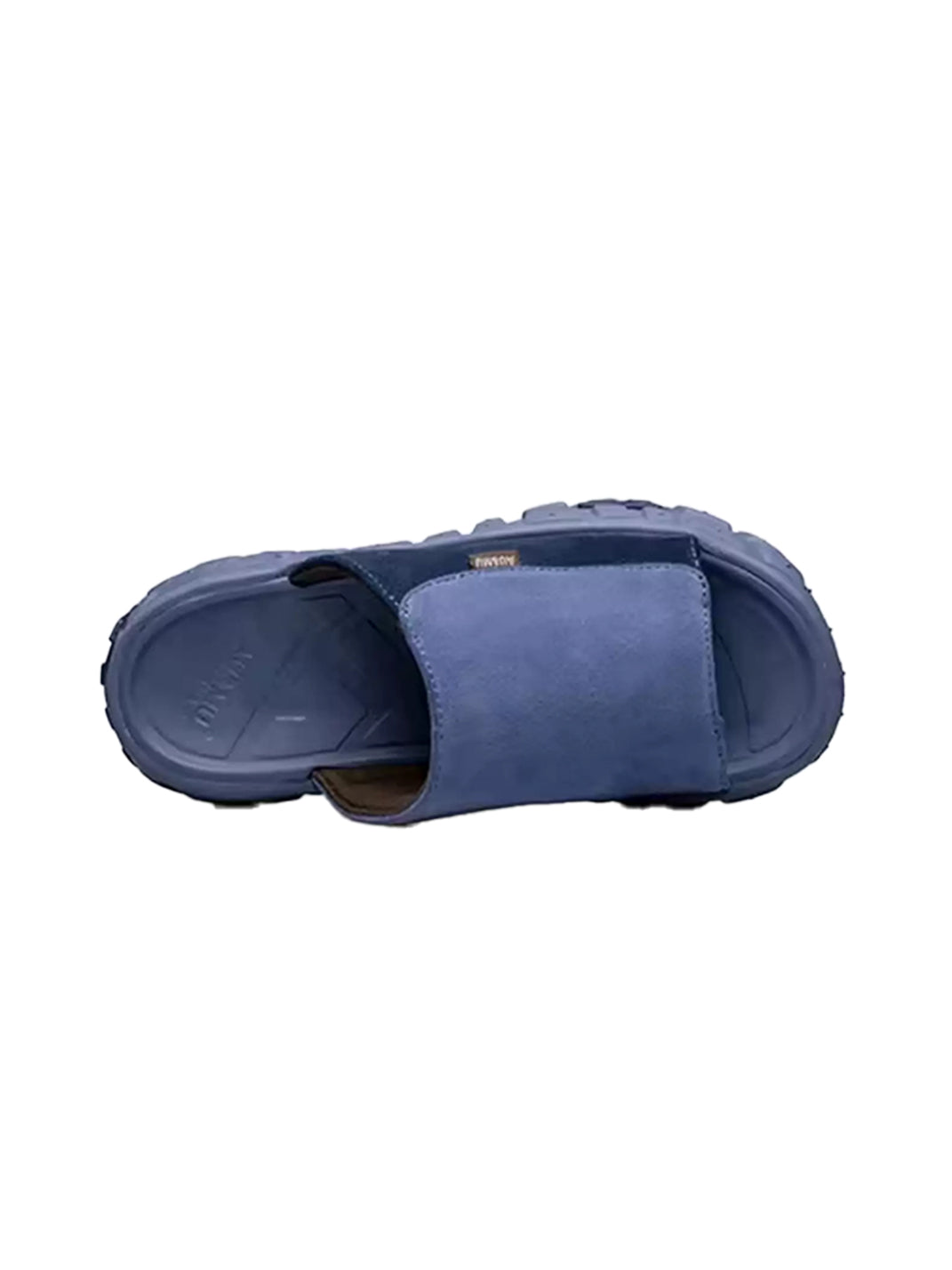 Blue Suede Tire-Sole Platform Mule Slides - View 4